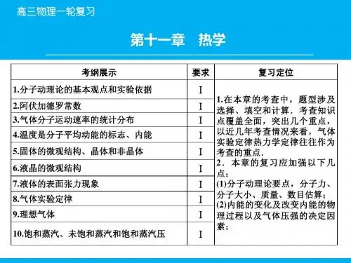 高考领航·2016高考物理(人教版)一轮配套课件：11-1分子动理论 内能