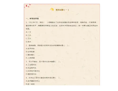 12656 毛概 模拟试题(一)