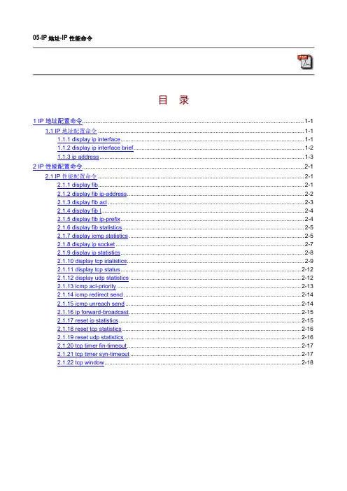 05-IP地址-IP性能命令
