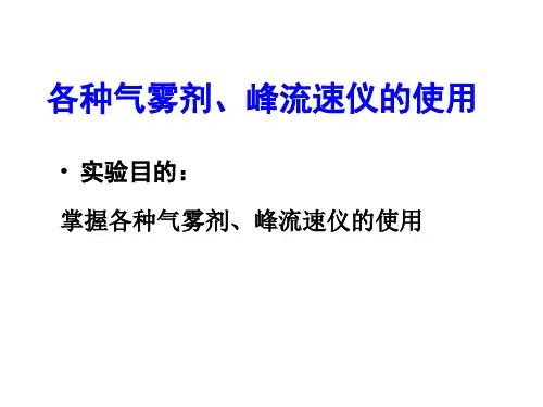 各种吸入器、峰流速仪的使用