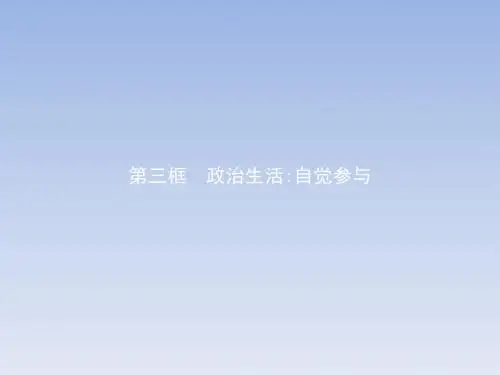 2017-2018学年高一政治人教版必修2课件:1.3政治生活自觉参与+【KS5U+高考】