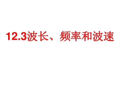 高中物理人教版选修3-4《12.3波长、频率和波速》课件(共23张PPT)