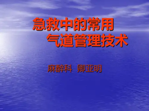 急救中的常用气道管理技术
