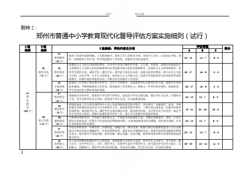 郑州市普通中小学教育现代化督导评估方案实施细则 2
