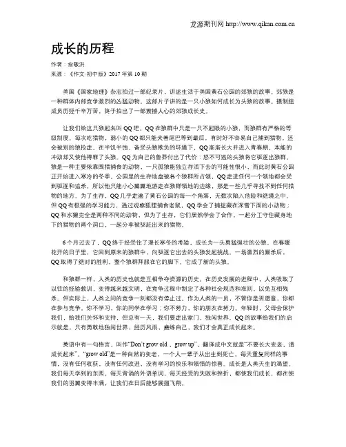 成长的历程