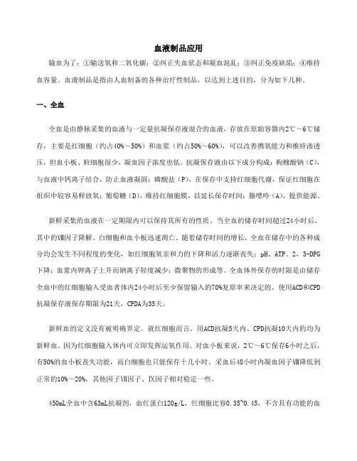 血液制品应用