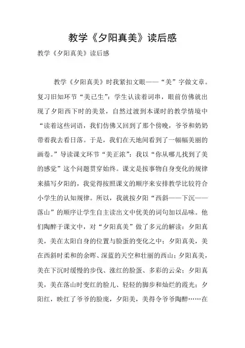 教学《夕阳真美》读后感