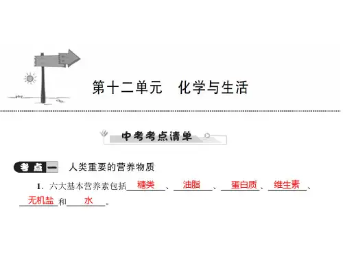中考化学总复习课件：第十二单元 化学与生活(共26张PPT)