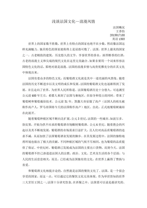 法国概况论文