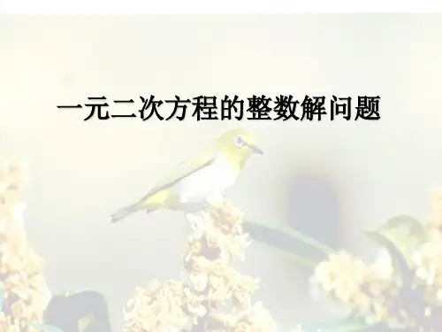 一元二次方程的整数解问题