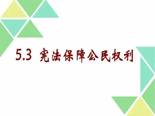 宪法保障公民权利39页PPT