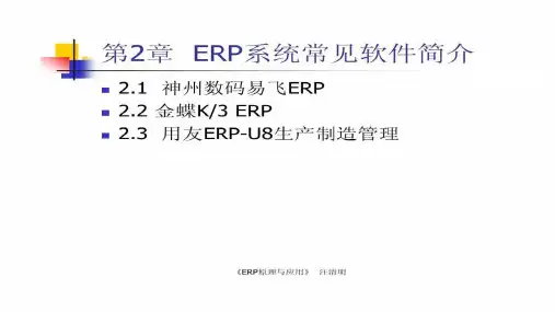 ERP系统常见软件简介