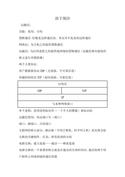 计算机网络概论知识点