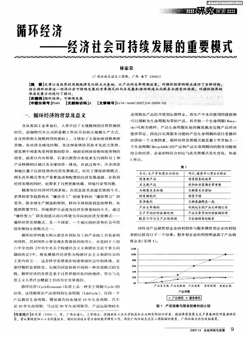 循环经济——经济社会可持续发展的重要模式