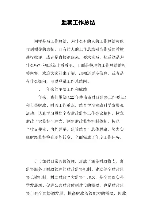 监察工作总结