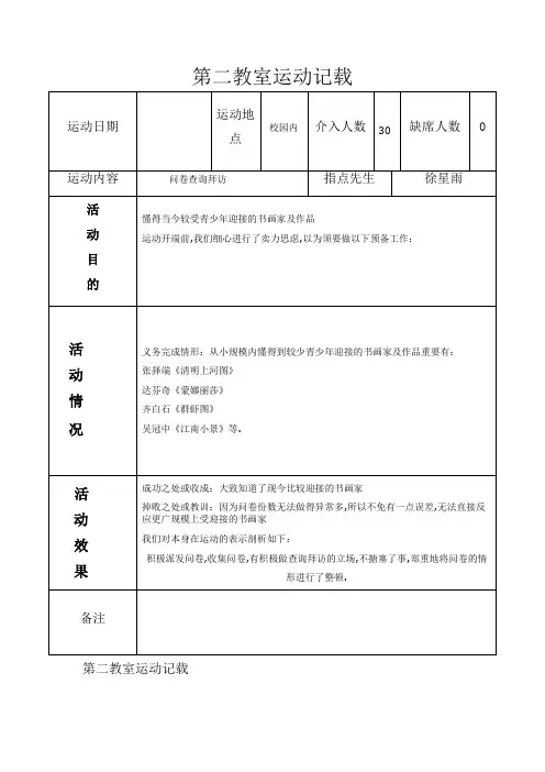 第二课堂活动记录