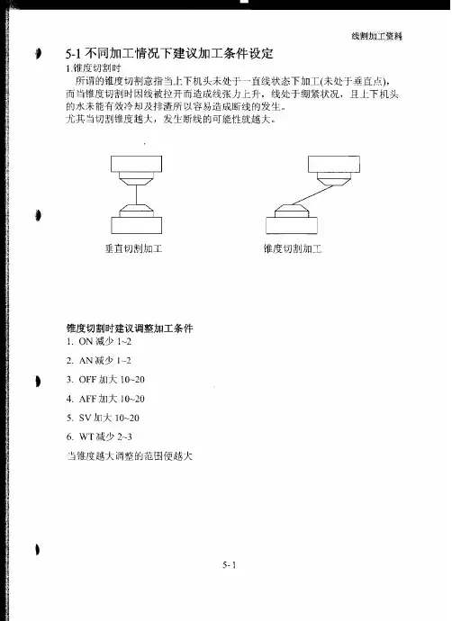 庆鸿线切割加工参数设定