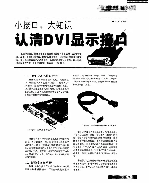 小接口,大知识认清DVI显示接口