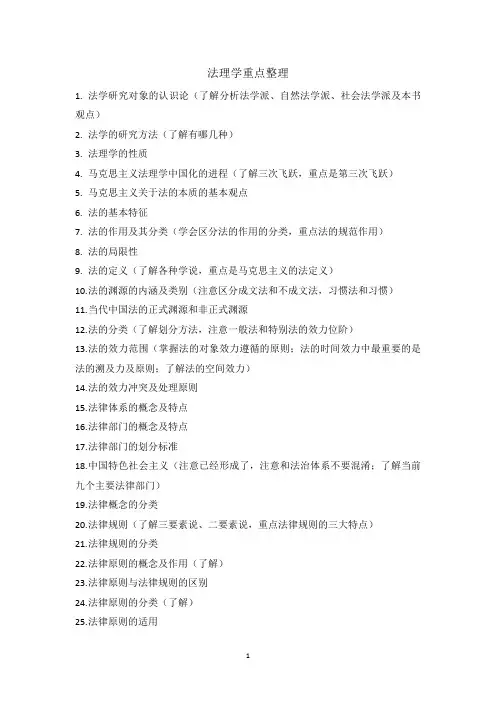 法理学重点整理