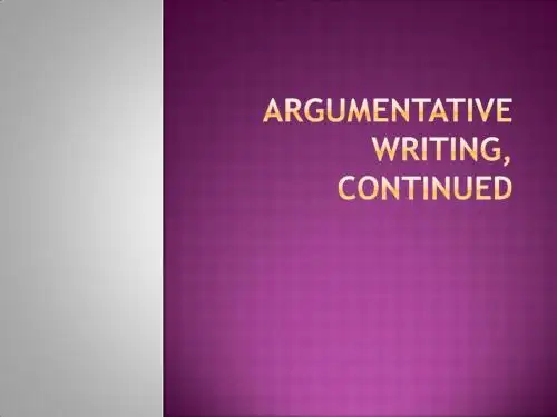 writing about argumentation