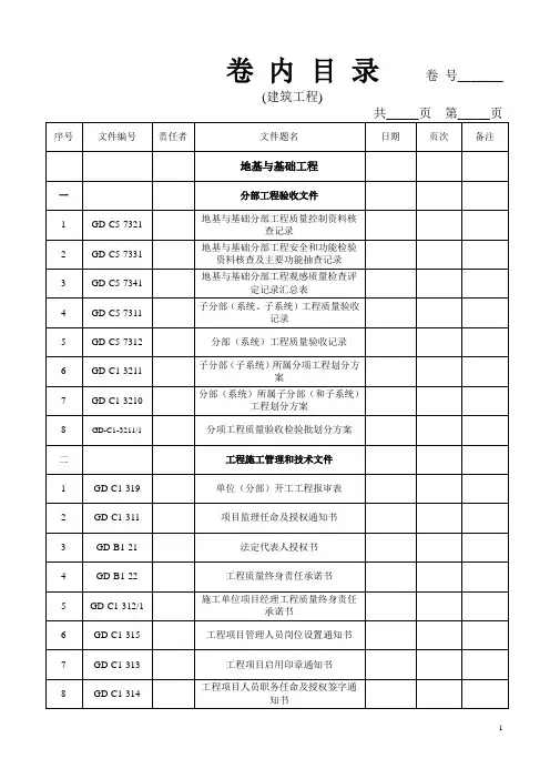 基础结构目录 - 新版(龙门县验收目录)