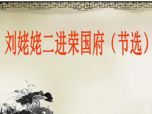 刘姥姥二进荣国府 课件