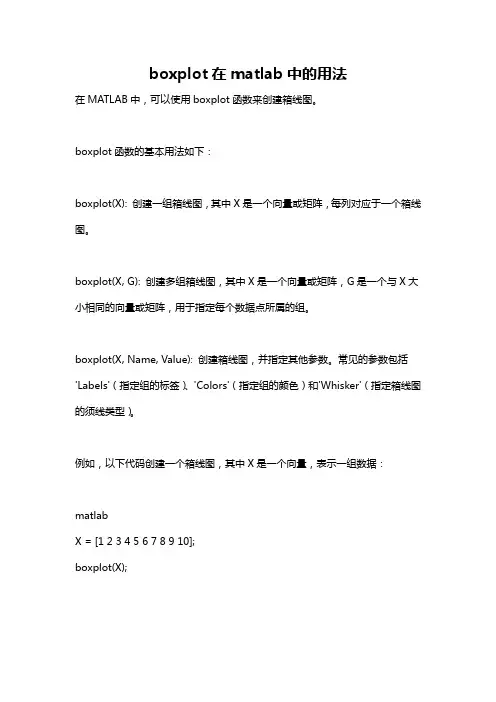 boxplot在matlab中的用法