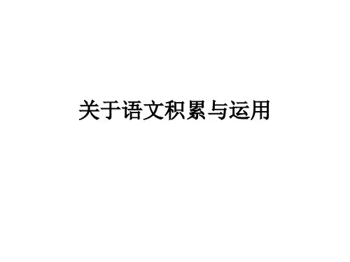 关于语文积累与运用