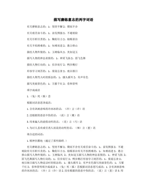 描写磨练意志的两字词语