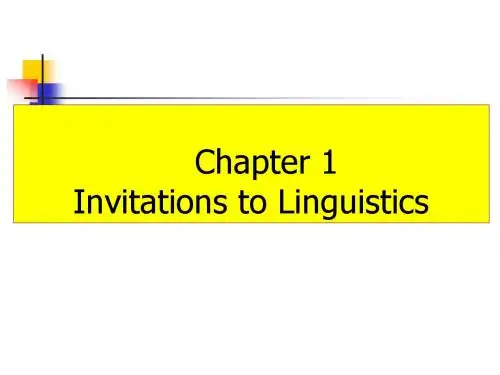 Chapter 1  Invitation to linguistics