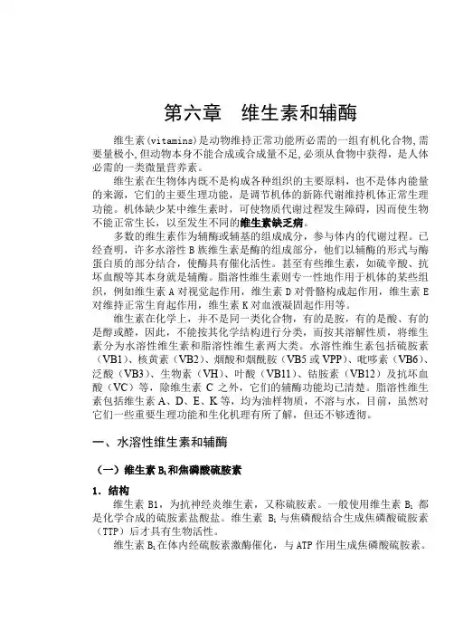 第六章维生素和辅酶
