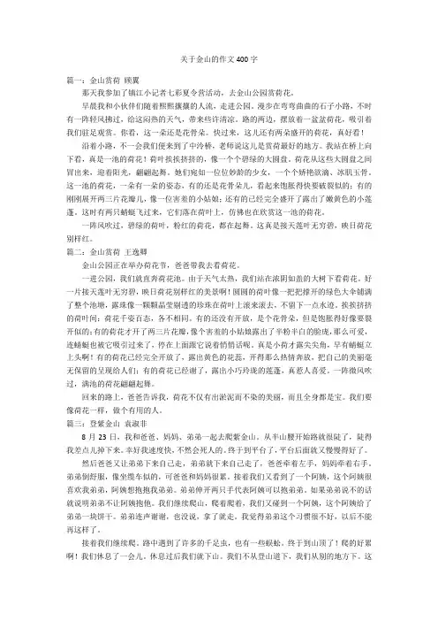 关于金山的作文400字优秀作文