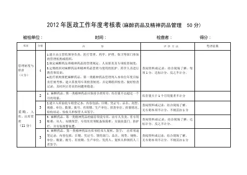 特殊药品管理年度考核表000doc(1)