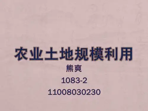 农业土地规模利用