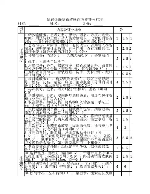 留置针静脉输液操作流程(新)