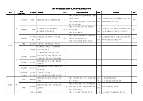 内外部环境因素识别表