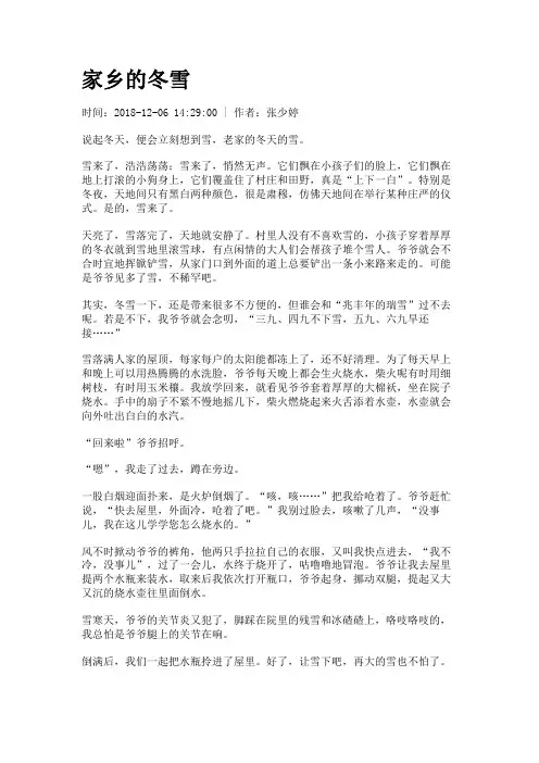 家乡的冬雪