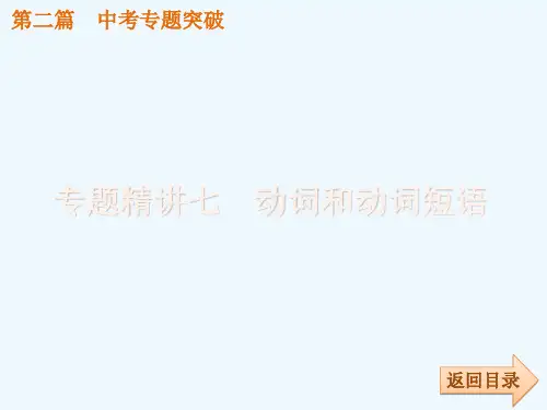 2015中考英语专题突破课标版专题精讲七 动词和动词短语(共55张PPT)