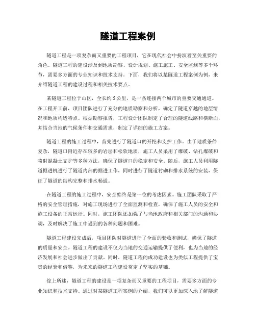 隧道工程案例