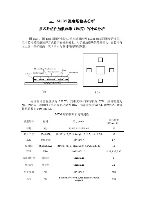 Ansys 热分析实例(多芯片组件加散热器(热沉)的冷却分析)