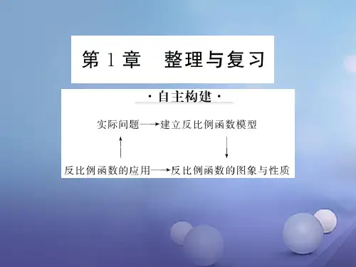 九年级数学上册 第1章 反比例函数整理与复习课件 (新版)湘教版
