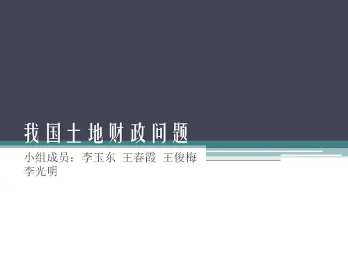 土地财政分析