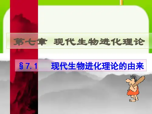 现代生物进化理论的由来ppt23 人教课标版