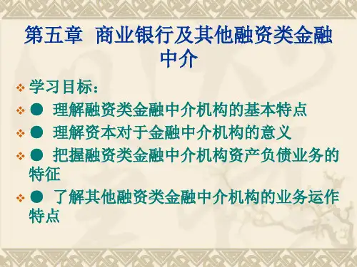 商业银行与其他融资类金融中介机构