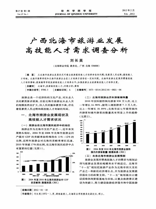 广西北海市旅游业发展高技能人才需求调查分析