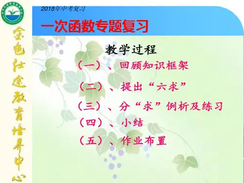 第15、16讲,2018中考数学专题复习课件：一次函数