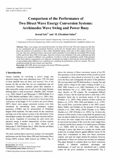 Comparison of the Performance of Two Direct Wave Energy Conversion Systems：  Archimedes Wave Sw