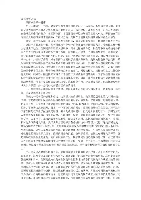 大棋局读书报告