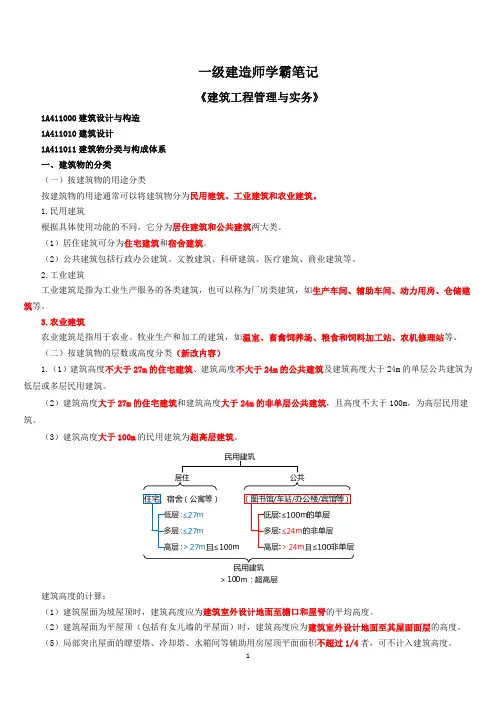 一建《建筑实务》学霸笔记