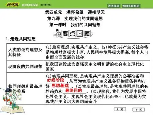 第一课时 我们的共同理想